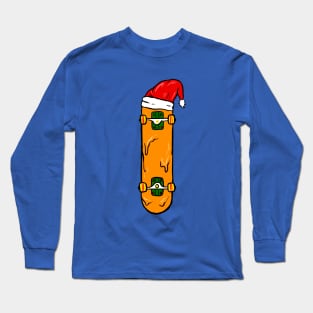 Santa Hat Skateboard Long Sleeve T-Shirt